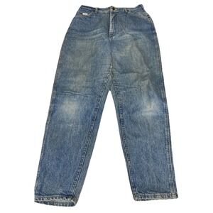 Lee Jeans 14‎ MED Relaxed Fit Light Wash Tapered Leg USA Made Vintage Denim Mom